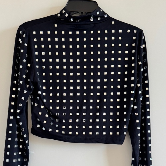 NWT Forever 21 Women's Rhinestone Cropped Sweater Top S - Picture 4 of 11